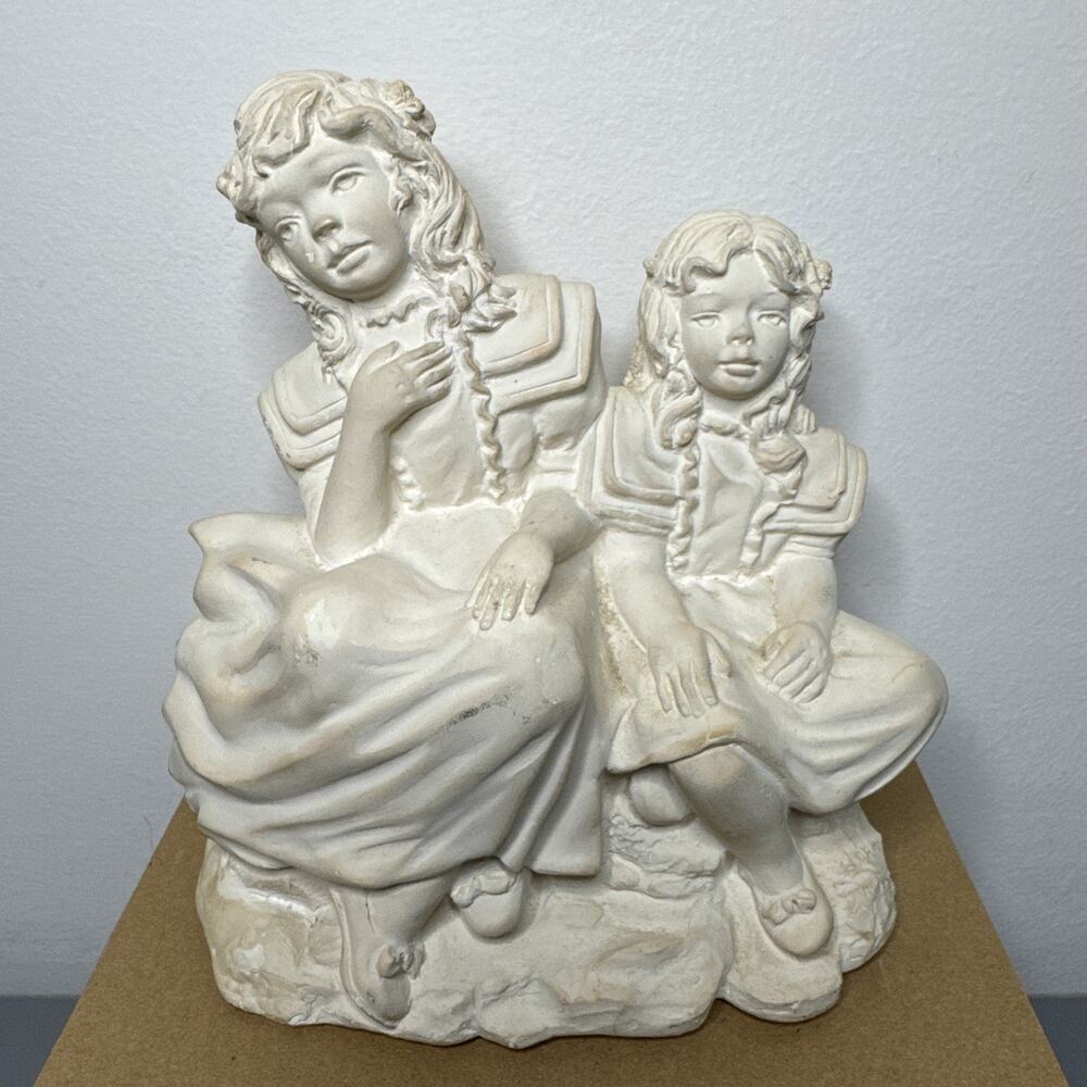 VTG Heartwarmers Sisters Statue Sharing Dreams First Edition C G Alarcon Plaster